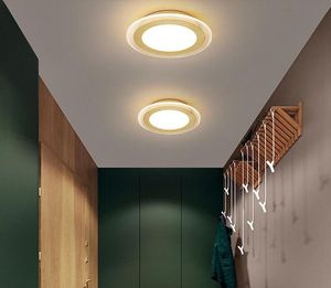 Modern LED ceiling lights for kitchen corridor night corridor balcony entrance Round golden modern LED ceiling lamp for home