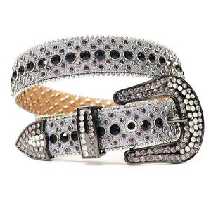 New Western Cowboy Cinto de Prata Strass Belts Bling Cristal Diamond Chave Cintos para Mulheres Homens Cinturones Para Mujer AA220312