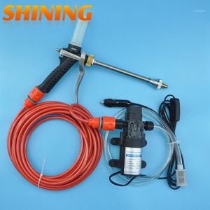 Autowaschanlage Großhandel - 12 V 60 W Hochdruck-Wasserpumpe, Schaumpistole, tragbare Waschmaschine, Reinigungsgerät, Maschine + kostenloses Geschenk1