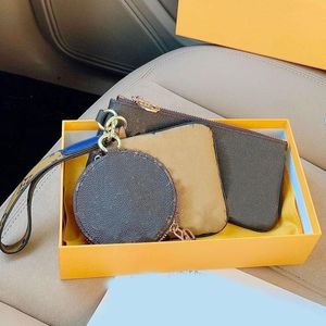 Clutch Bag Designer Handbags Coin Purses Old Flower Kirigami Three Piece Set Wallets Card Holder Purses Fashion Women Storage Bag