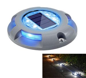 Solar Lamps Solar Deck Lights Driveway Dock LED Light Solar Powered Outdoor Waterproof for Step Sidewalk Stair Garden White+Warm White 2Mode blue