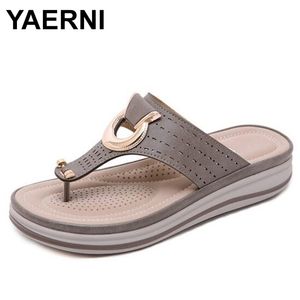 Yaerniladies Flipflop Cork Leather Slipper Mulheres Casa TênisOffice Chinelos Praia Verão Flip Flops Sandalias Deverano Para Mujer Y200423