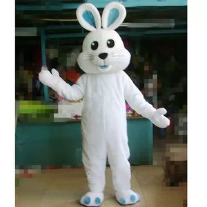 Costume della mascotte del coniglio bianco di Halloween Alta qualità Personalizza il personaggio del tema del cartone animato Anime Formato adulto Carnevale di Natale in maschera