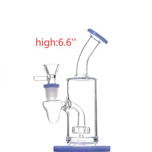 Hookahs 6.6 inches Mini glass bong oil rigs water pipe small bubbler dab rig bongs with bowl