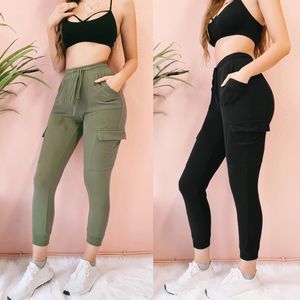 النساء sweatpants عالية الخصر الدانتيل يصل تمتد السراويل الرياضية عارضة السيدات الفتيات جيب السراويل الطويلة ركض 201109