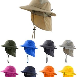 Connectyle UPF 50+ Мальчики летние солнца Шляпа с шеи лоскут Летний пляж шляпа детей Safari Hat Y200714