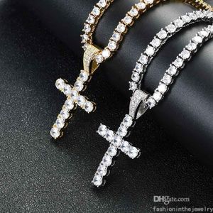 Naszyjnik projektant biżuterii Diamentowe wisiorki bez łańcucha męskie mrożone łańcuchy tenisowe