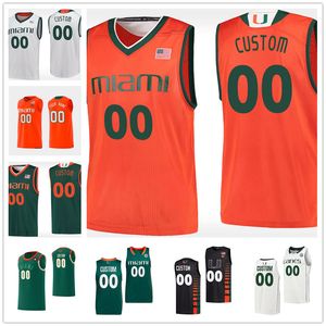 Mens Athletic Shirts Anpassade Miami Hurricanes Basketball Jersey Anti-Shrink Sports Jerseys broderade polyester