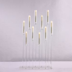 No candle including)8 arms acrylic candlestick wedding centerpieces decoration props senyu496