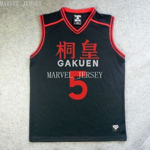 Anpassad anime Kuroko Ingen Basuke Basketball Jersey Gakuen No.5 Aomine Daiki Cosplay Costume XS-5XL NCAA