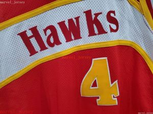 Benutzerdefinierte genähte 1986-87 Spud Webb 4 Throwback Jersey Mens XS-6XL Throwbacks Basketball Trikots billige Männer Frauen Sie