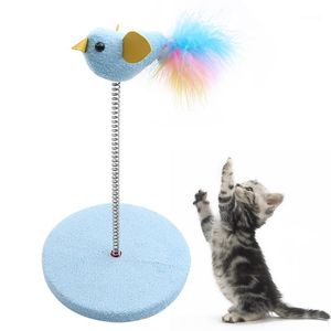 Zabawki Cat Funny Toy Interactive Spring Feather Ptak Doll Teaser Pet Supplies dla kocięta kotek gra trening1