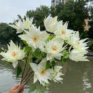 Fake Clematis Flower Simulation Autumn Fanlian for Wedding Home Decorative Artificial Flowers