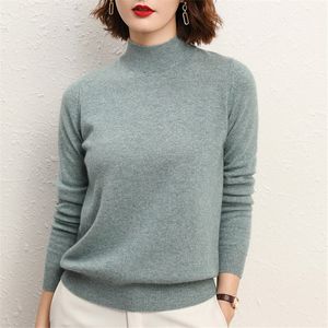 Halv Turtleneck Sweater Bottoming Shirt Kvinnors långärmad höst och vinter Ny tröja 20 lös version 201031