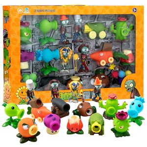Grandi autentici Plants vs. Zombies Toys 2 Ragazzi Set completo di giocattoli in gomma dura Anime Game Doll Shooting Giocattoli interattivi genitore-figlio LJ200928