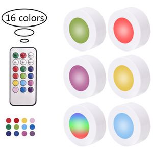 16 luci notturne a LED creative a colori RGB luce variabile colorata atmosfera luce guardaroba armadio comodino lampade da notte riprese con telecomando