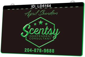 LD5164 Scentsy独立コンサルタント4月サインドンライトサイン3D彫刻LED Wholesale小売