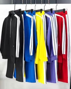 Erkek Kadın Tasarımcıları Pantolon Trailtsuits Pantolon Spor Gevşek Ceket Ceket Hoodies Swearpants Gökkuşağı Drawstring Fermuar Pantolonları Günlük 0101