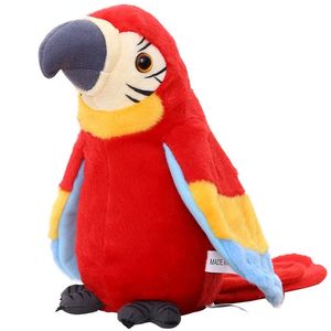 Elektroniska husdjur Talking Parrot Leksaker Rolig ljud Rekord Plush Julklapp till barn Barn LJ201105