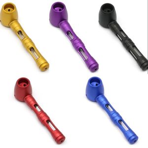 Tubi di fumo in metallo Tubo di vetro trasparente Bong Handpipes Multi Color Herb Pipe Fashion Portatile rimovibile da viaggio 21kl G2