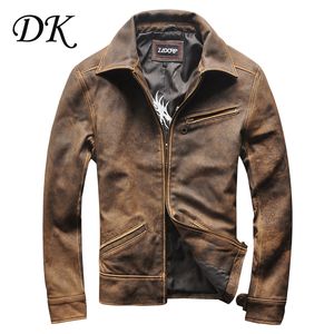 진짜 가죽 남성 오토바이 얇은 자켓 옷깃 청소년 한국 남성 코트 슬림 레트로 조수 LJ201029