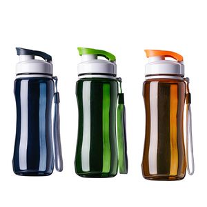 Plastic Water Bottle with Rope 560ml Portable Sports Drinking Bottles Men Women Outdoor Camping Hiking Tumbler