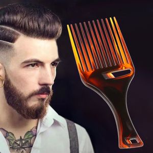 Plastic Hair Comb Insert Afro Pick Fork Hairdressing Oil Slick Head Hairstyling Brush