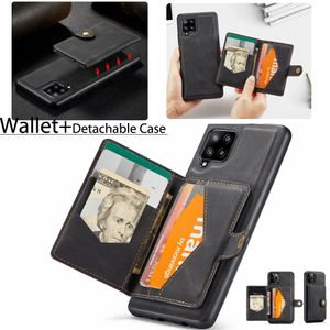 Avtagbara Folio Wallet Fodral med skyddande smal fodral Monteringsfäste för Samsung Galaxy A12 5G A32 A42 A52 A72 A51 A71 5G S20 FE