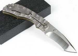 I lager!! Taktisk vikkniv D2 sten tvätt TANTO POINT BLADE G10 + TC4 Titan Alloy Handtag Utomhus EDC Pocket Knives