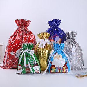 2021 Рождественские подарочные Сумки для хранения Рождественские подарочные пакеты SANTA CLAUS SACK SACK SACK с Reindeers Snowman Candy Sack BH4302 TQQ