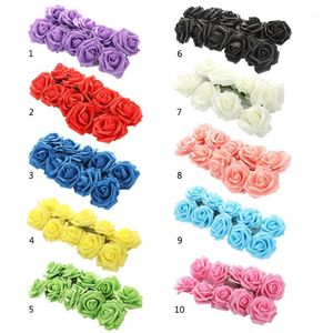 50st 7 / 8cm 8cm Artificial Pe Foam Big Rose Blommor Bridal Bridesmaid Bouquet Wedding Home Decoration Scrapbook DIY Headblowers1