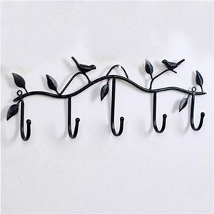 Hooks & Rails 5 Birds Hanger Decorative Hanging Wall Hook Storage Holder For Coat Hat Key Umbrella Towel Cap Rack Ma091