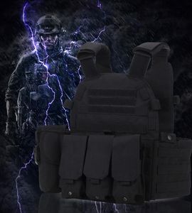 Jaktjackor Militär Taktisk kamp i västutbildningen Outdoor Training Molle Vest Protection Plate Carrier CS