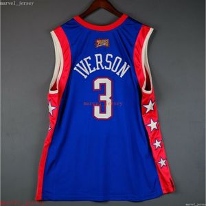 100% cuciture Allen Iverson 04 All Star Jersey XS-6XL Maglie da basket Maglie da basket da basket da donna a buon mercato