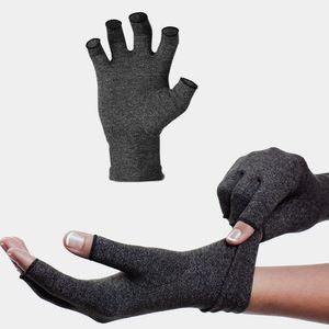 Hurtownia Mężczyzna Kobiety Solid Half Finger Black Carpal Tunel Ochronne Zapalenie ścięgna Elastyczne Zapalenie stawów Rękawiczki Umieszczenie Bólu zdrowia