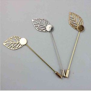 50PCS Goldsilver Leaf Plated Copper Hat Broscher Pins Stick Brosch Lapel Pin Base för Kvinnor Män DIY FINDINGS Smycken