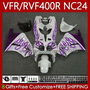 Fairings Kit For HONDA RVF VFR 400 VFR400 R 400RR 87-88 Body 78No.150 VFR400R RVF400R NC24 V4 RVF400 R Purple Flames 1987 1988 VFR 400R VFR400RR 87 88 Motorcycle Bodywork