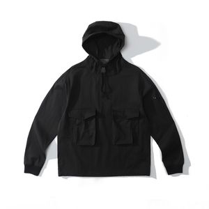 Casacos masculinos jaquetas casacos primavera e outono 23ss ghost piece smock anorak nylon tela puro algodão tecido casaco com capuz 687