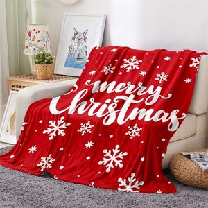 Cartoon Flannel 3D-utskriftsgåva Fleece Bedroom Throw Merry Christmas for Kids Adults Blanket LJ201127