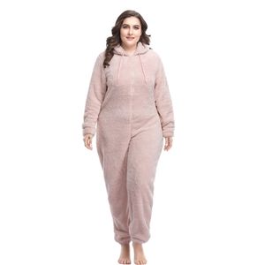 Mulheres Plus Size Teddy Kigurumi Pijama Conjuntos Com Capuz Kingurumi Quente Onesie Pijama Fleece Pijama Kigurumi Para Mulheres Adultos 201217