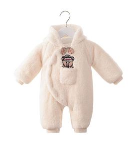 De boa qualidade Macacões recém-nascidos do bebê dos macacos de inverno de outono Cashmere onesies para meninos e meninas engrossado macacões quentes infantis sacos de dormir