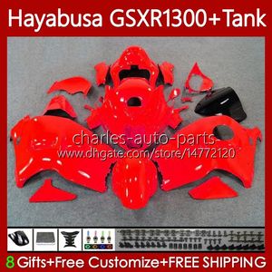 Fairings för Suzuki Hayabusa GSXR-1300 GSXR 1300 CC GSXR1300 96 97 98 99 00 01 74NO.101 GSX-R1300 All Red 1300CC 2002 2003 2004 2005 2006 2007 GSX R1300 96-07 Kroppsarbete