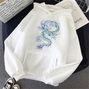 Cool Dragon Plus Size Imprimir Camisola Para As Mulheres Oversized Tops Hoody Pullovers Casual Hoodies Harajuku Roupas Estilo Coreano 201216