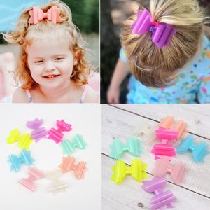 CN 8 Pcs/lots 3" Waterproof Hairgrips Jelly Bows Hairbows Hairpins Dance Party Hair Clip Swimming Pool Bows Hair Accessories LJ201226