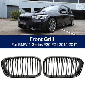 Front Bumper Kidney Grill Double Slat Racing Sport Grille Fit For BMW F20 F21 LCI 120i 1Series 2015 2016 2017,Car Accessories