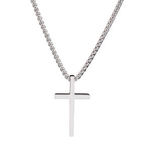 S2802 Fashion Jewelry Cross Necklace Titanium Steel Men Women Hip-hop Choker Necklace