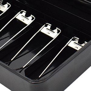 Portable Security Lockable Cash Box Tiered Tray Money Drawer Safe Storage Black 40FP14 C0116273B