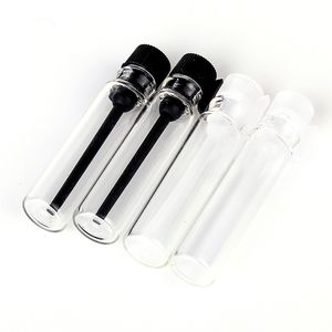 1ml perfume amostras mini garrafas com tampa preta frasco de gotas de vial de vidro vazio para viagens e festa