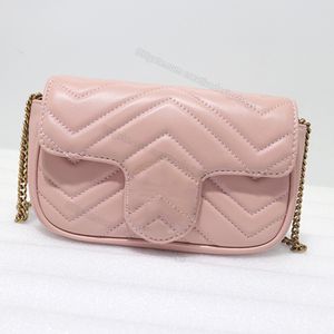 Fashionable Womens Shoulder Bags High Quality Lambskin Quilted Chevron Pattern Leather Cross Body Handbag Dinner Flip Square Bag Chain Mini Size 476433 G11
