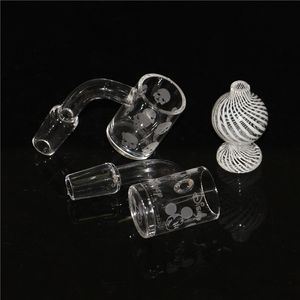 New Pure Smoking Quartz Banger Nails with Glass Bubble Carb Cap bangers Male 14mm Joint 90 Degrees For Bongs DHL